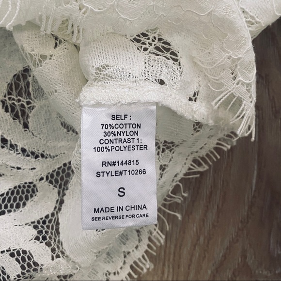 Lovesong Cropped Fitted Lace Bell Sleeve Bohemian Boho Ivory Blouse Top S - Picture 5 of 7